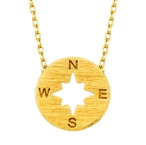 Compass gold necklace